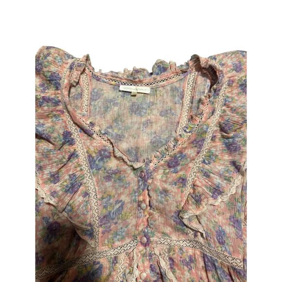 LoveShackFancy Dress India Pink Garden Size Small Cottagecore Coquette Regency - Picture 5 of 8